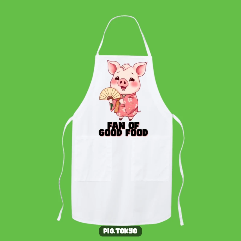 Funny Happy Pig Kimono Apron: Chef Floral Swine, Artistic Kitchen Gift