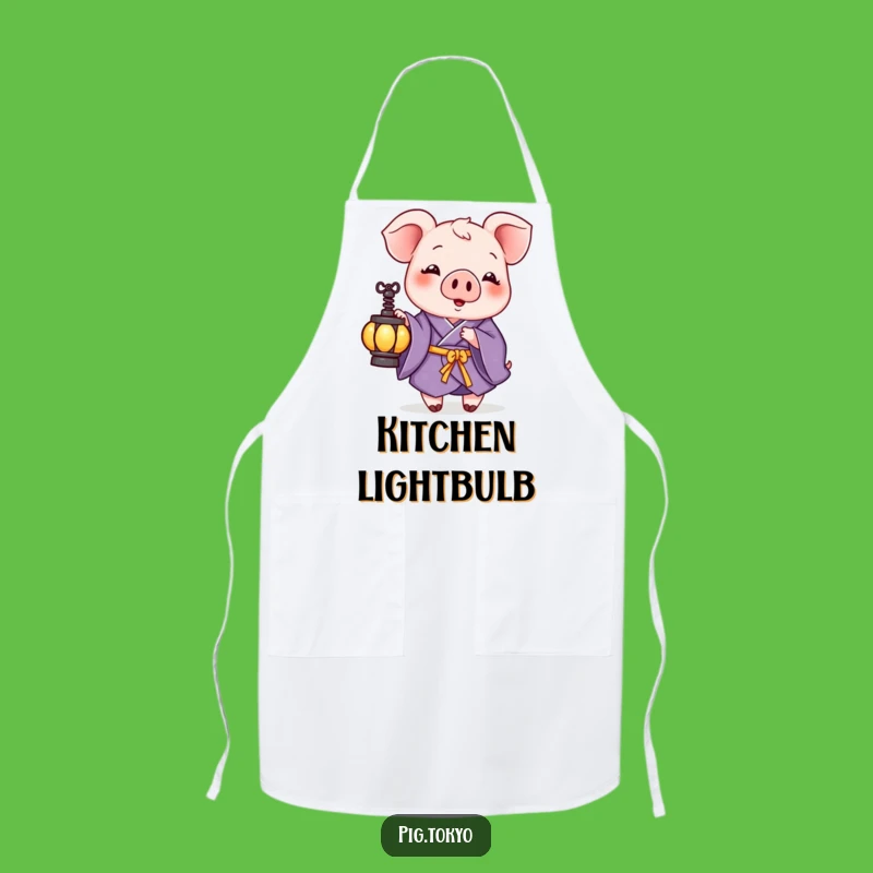 Funny Pig Purple Kimono Apron - Cook with Comedy and a Touch of Zen