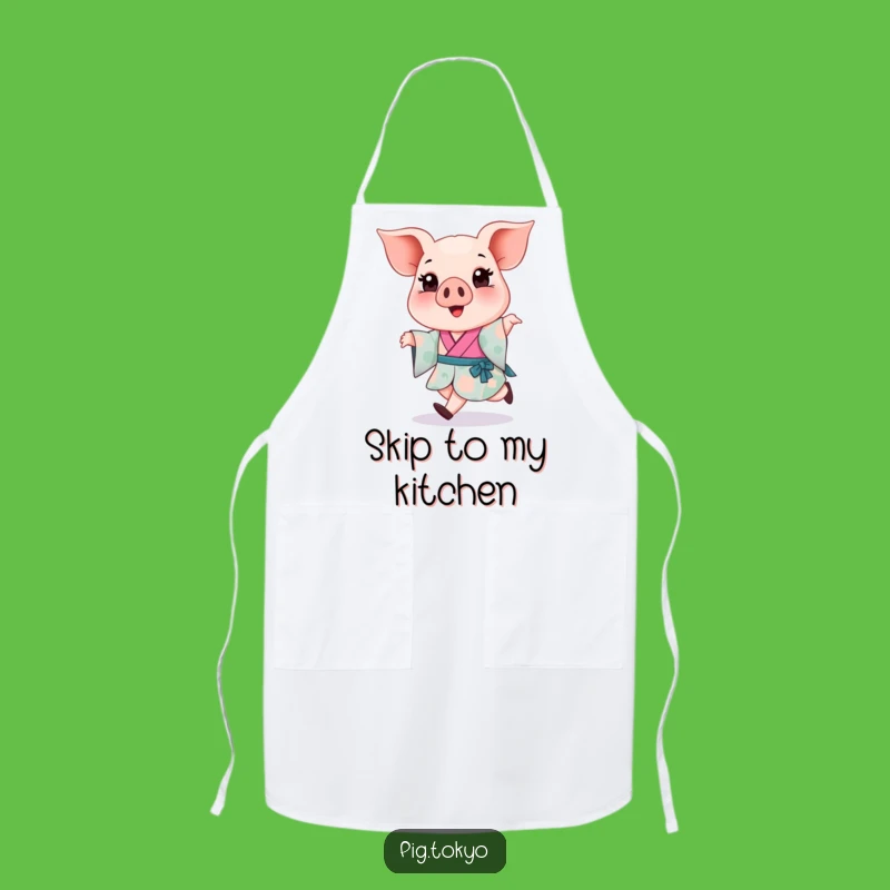 Funny Piglet Kimono Skip Apron: Cook with Comic Delight!