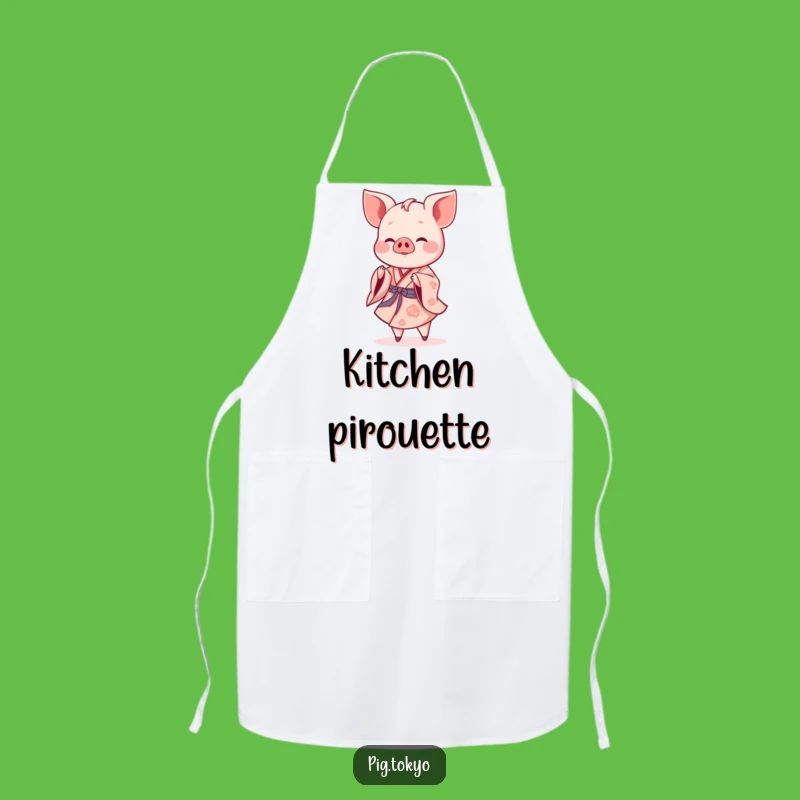 Funny Piglet Twirling Apron: Kitchen Serenity, Wonderful Funny Gift