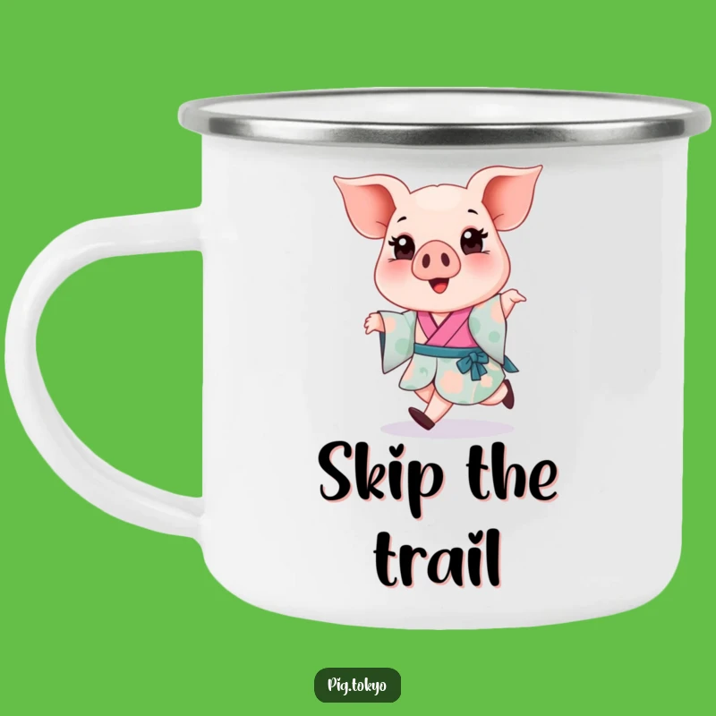 Funny Piglet Kimono Skip Camping Mug: Adventure with a Smile!