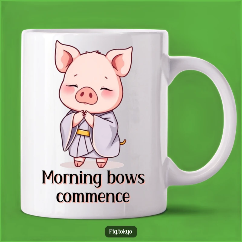 Elegant Pig Kimono Mug: Graceful Bow Design, Perfect Gift for Sophisticates!