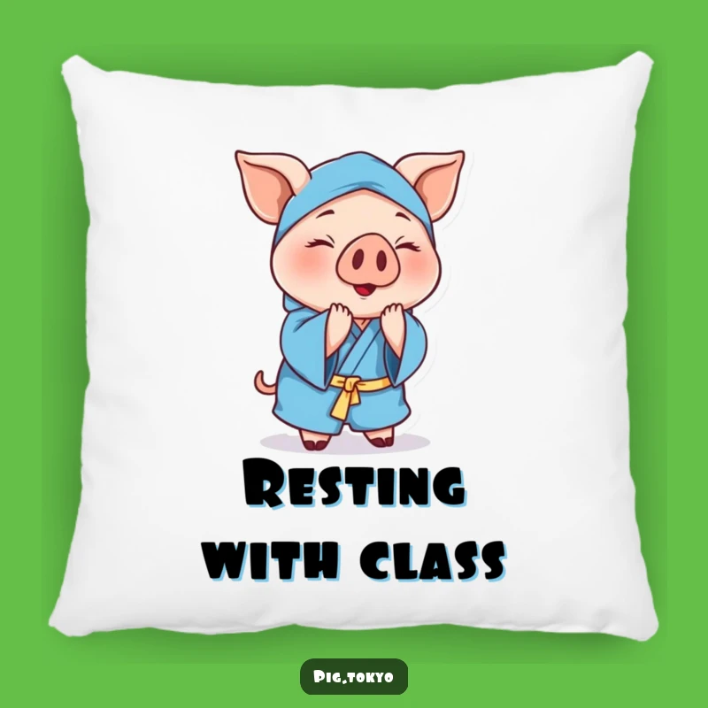 Funny Cheerful Pig Pillow: Cozy Swine Cushion, Polite Comfort Gift