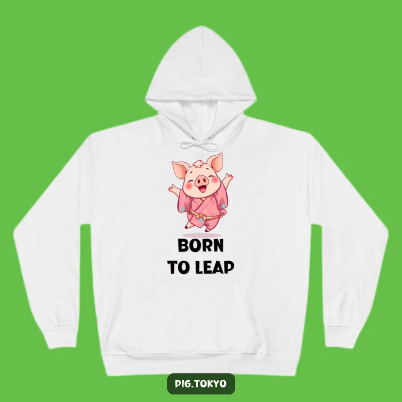 Cozy Funny Pig Kimono Hoodie: Joyful Leap Comfort, Ideal Gift for Cheerfulness!