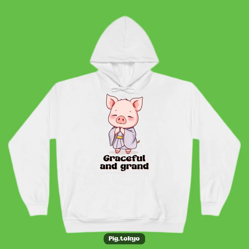 Cozy Funny Pig Kimono Hoodie: Graceful Bow Comfort, Ideal Gift for Calmness!