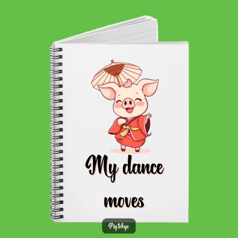 Funny Smiling Pig Dance Notebook: Red Kimono Journal Swine, Festive Notes Gift