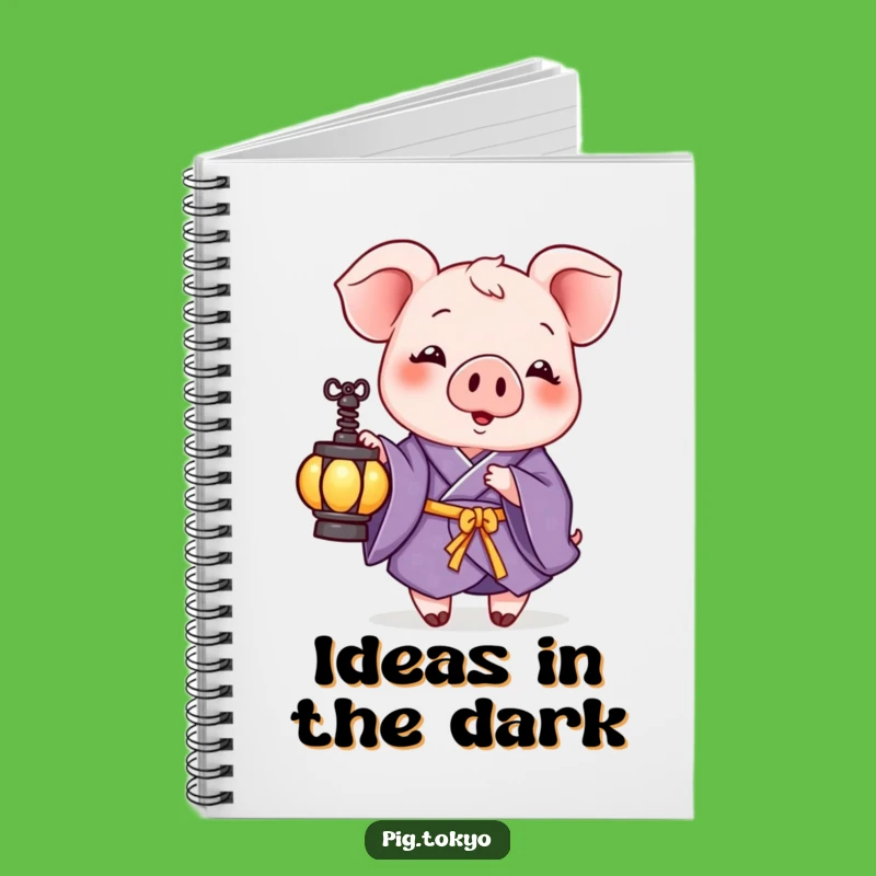 Funny Pig Purple Kimono Notebook - Jot Down Thoughts with Serene Humor