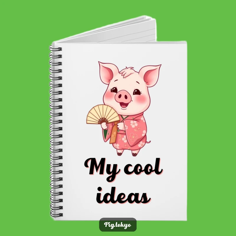 Funny Happy Pig Kimono Notebook: Floral Journal Swine, Artistic Notes Gift