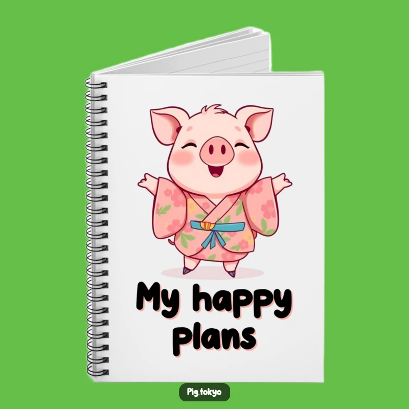 Funny Pig Floral Kimono Notebook: Jot Down Happy Twirls, Perfect Gift for Dreamers!