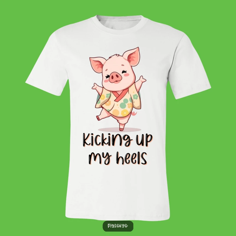Funny Piglet Dancer T-Shirt: Graceful Kimono Kick, Ideal Funny Gift