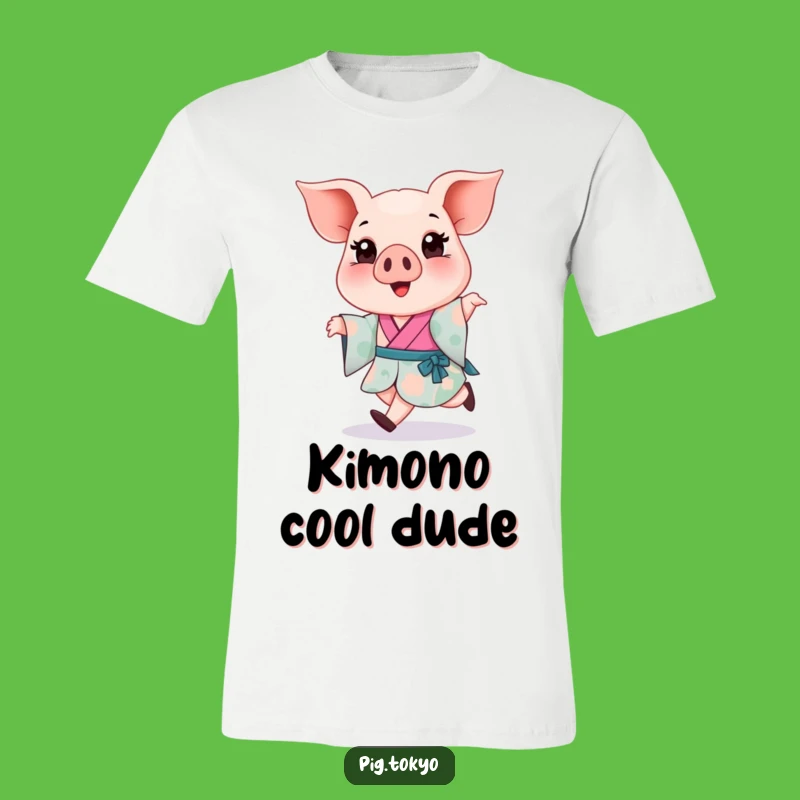Funny Piglet Kimono Skip T-Shirt: Wear Your Joyful Spirit!