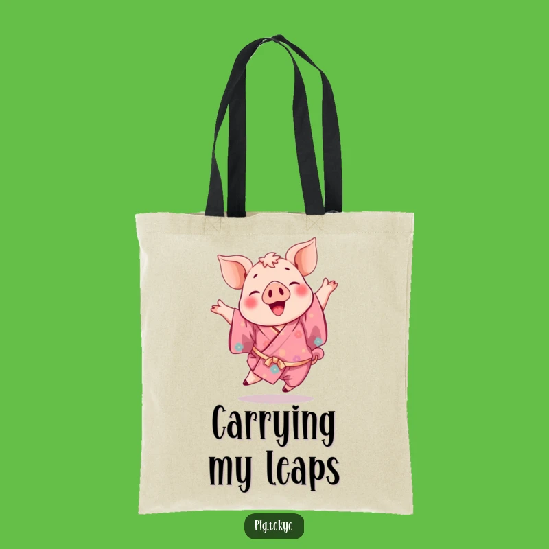 Funny Pig Kimono Tote Bag: Carry Joyful Leaps, The Perfect Market Gift!
