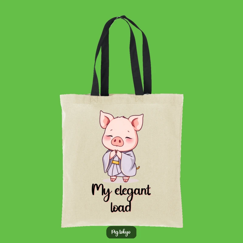 Funny Pig Kimono Tote Bag: Carry Graceful Bows, The Perfect Chic Gift!